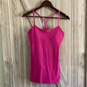 EUC Lululemon power y tank purple/pink